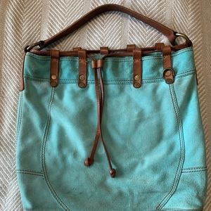 Lucky brand suede teal shoulder bag